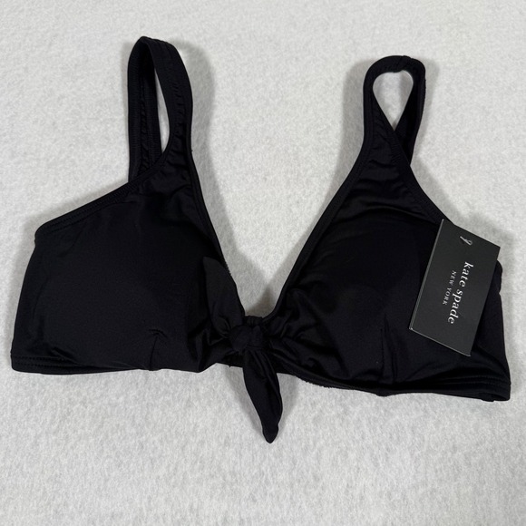 kate spade Other - Kate Spade New York Black Bikini Top Front Tie S8C326S Womens Small New